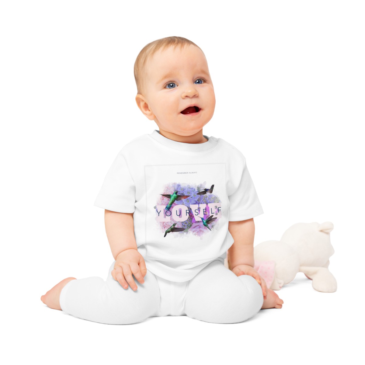 t shirt bambini da 0 a 3 anni in cotone organico remember always love yourself 1750243115 35433
