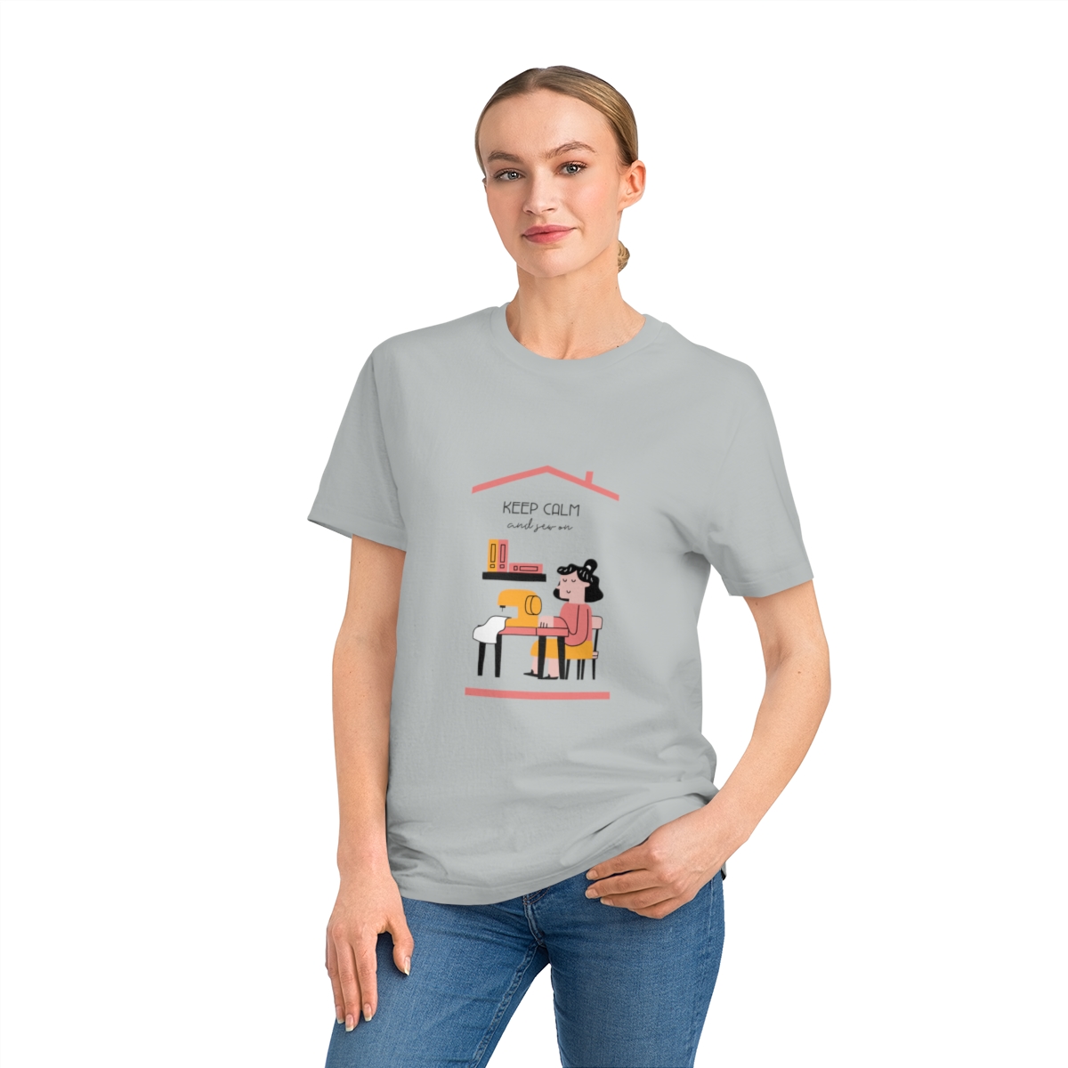 women's artisan organic cotton t shirt keep calm and sew on 1750243799 47881