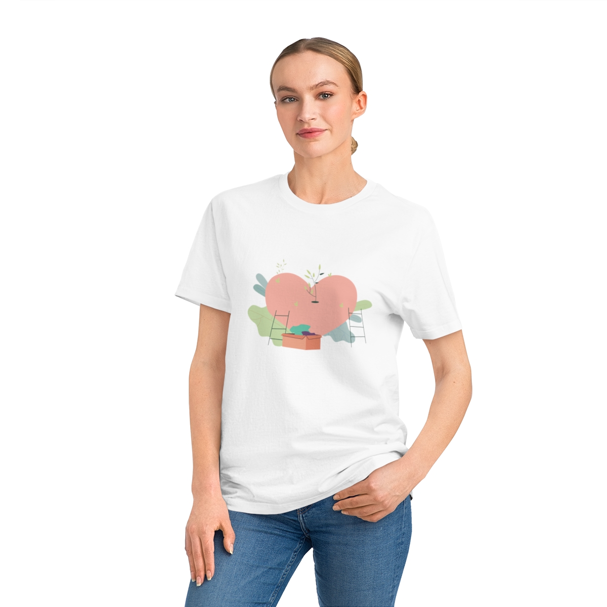t shirt donna in cotone organico con cuore amore per moda e natura 1750243800 47676