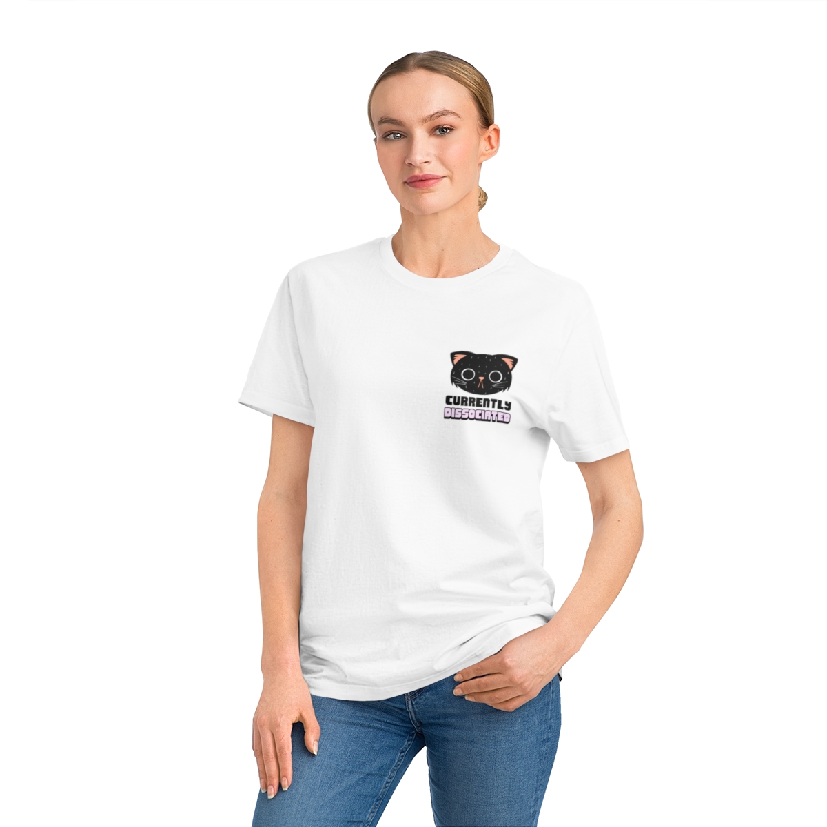 t shirt donna in cotone organico con gatto currently dissociated 1750243668 52295