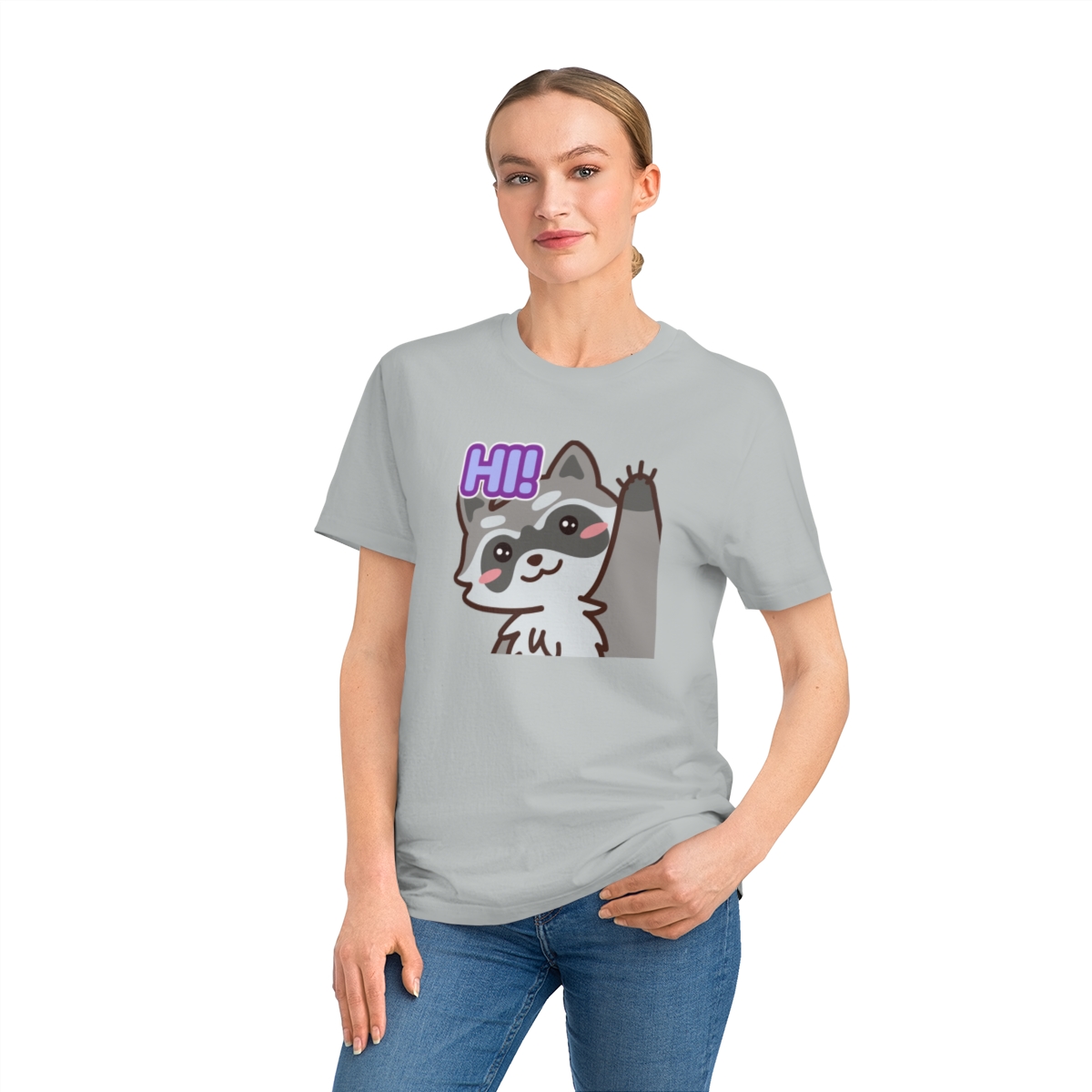 t shirt donna in cotone organico con procione hi 1750243674 49466