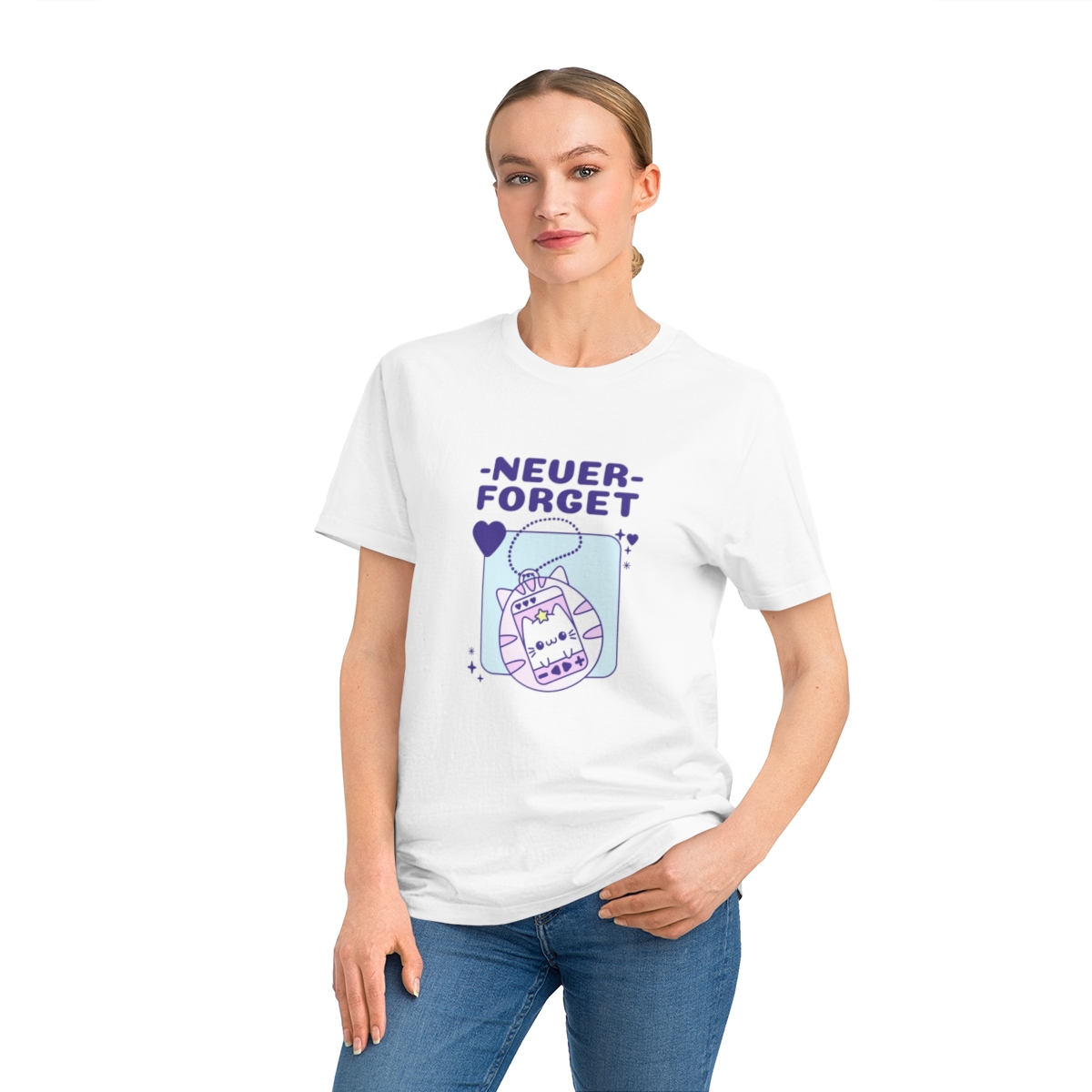 t shirt donna in cotone organico never forget tamagotchi 1750243393 53380