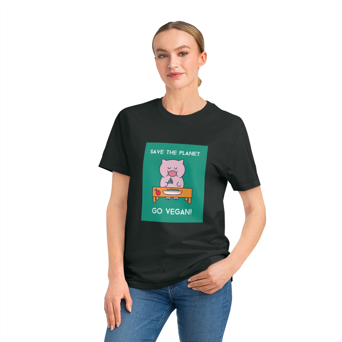 t shirt donna in cotone organico save the planet go vegan 1719035246 52757