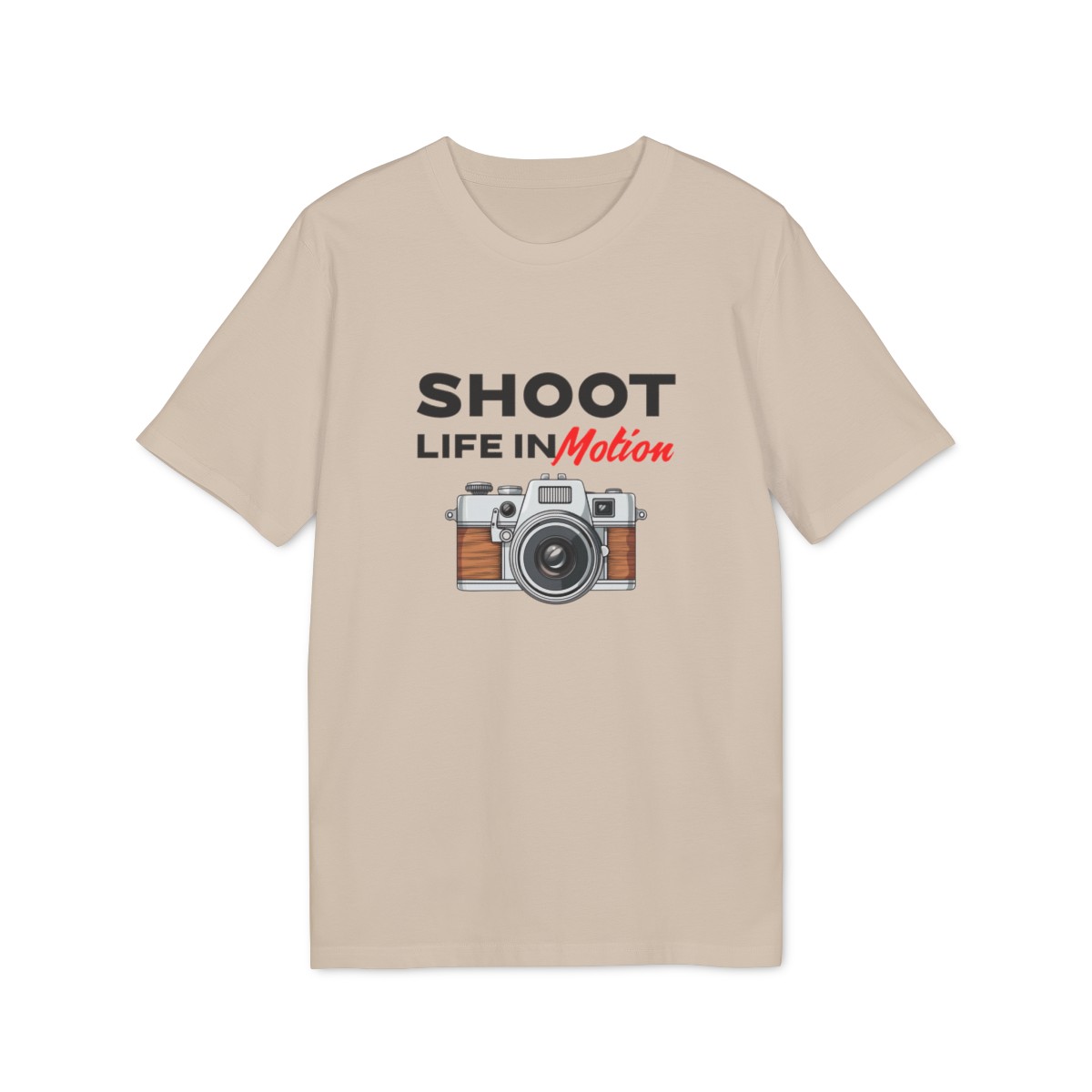 t shirt unisex in cotone organico con macchina fotografica shoot life in motion 1719054539 54487