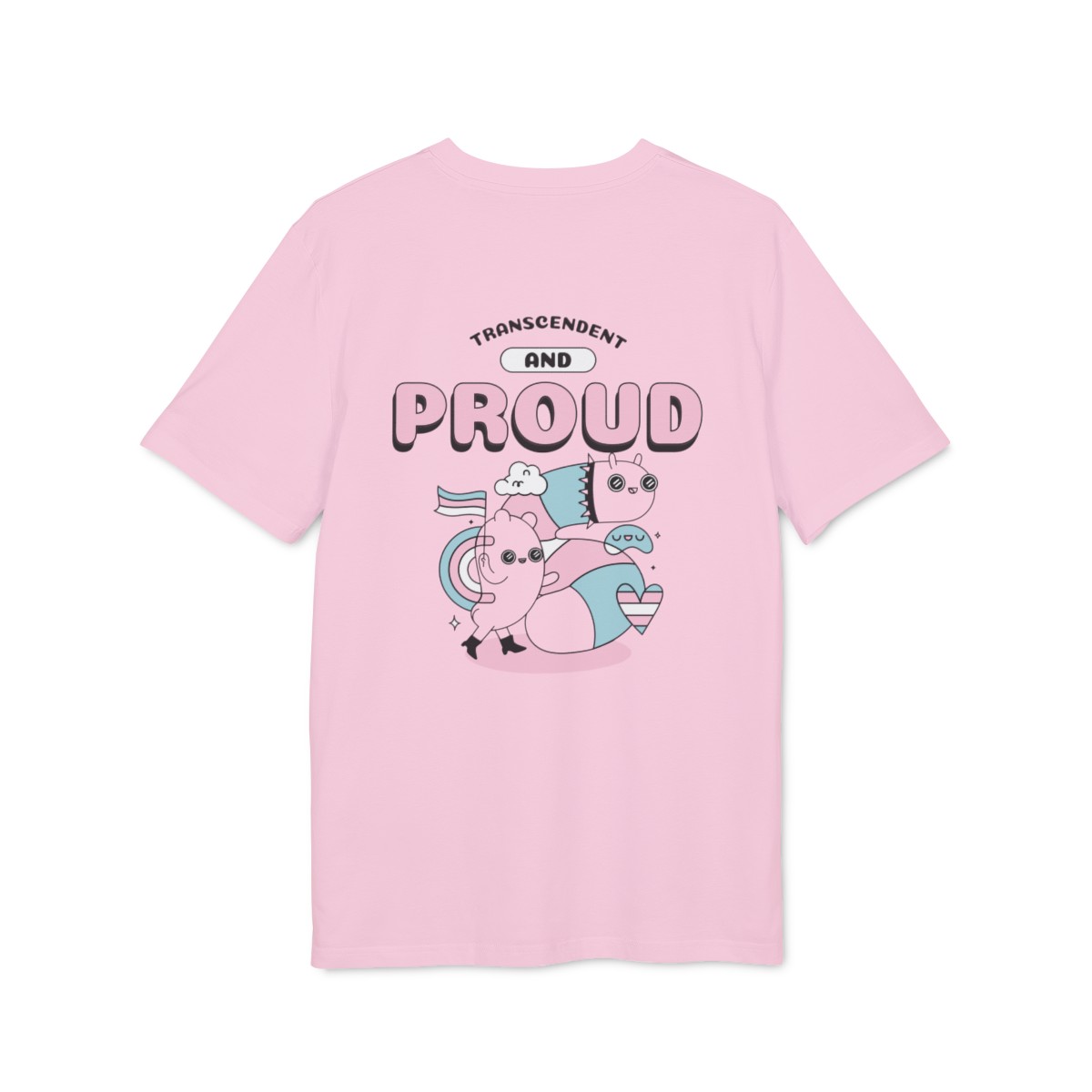 unisex organic cotton pride t shirt front back transcendent and proud 1750244323 24752