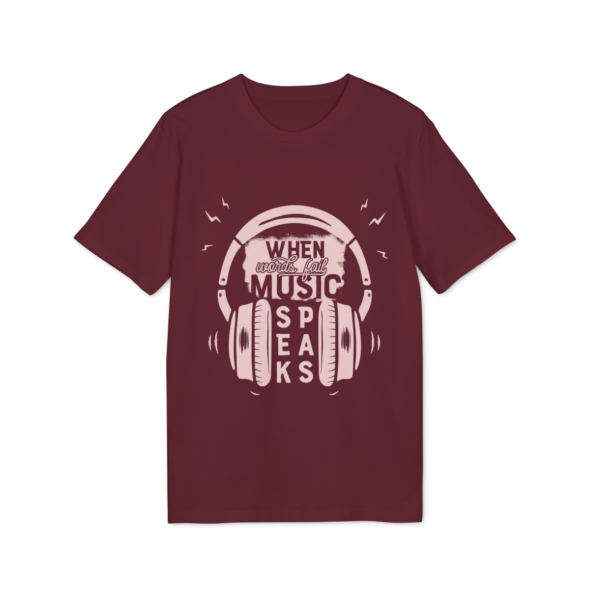 t shirt unisex in cotone organico when words fail music speaks 1750246682 14426