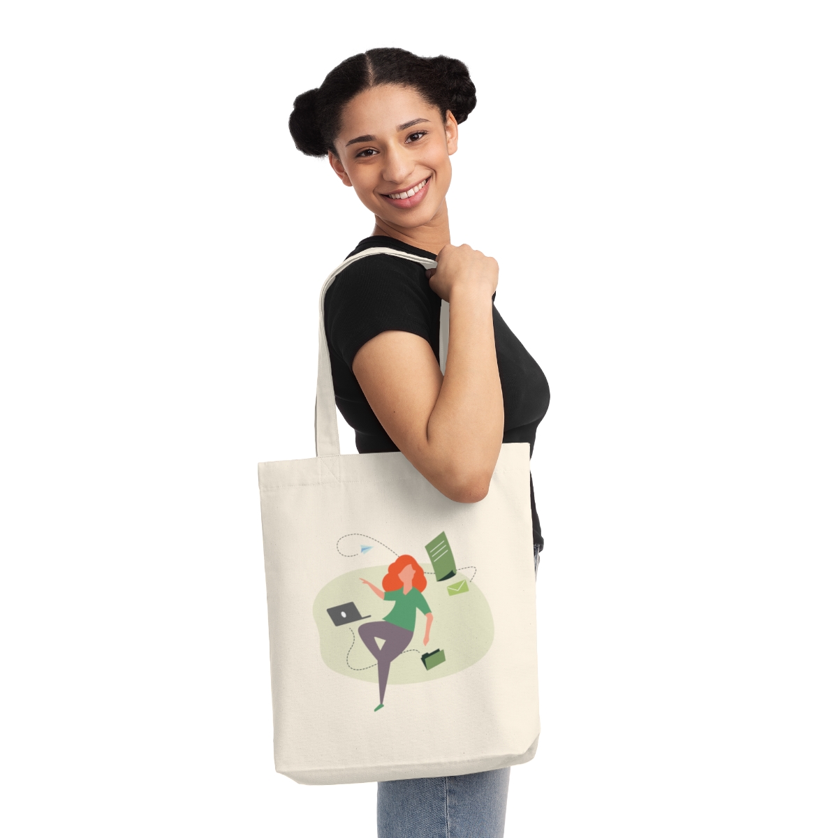 tote bag in cotone e poliestere riciclati donna digitale 1750243011 30141