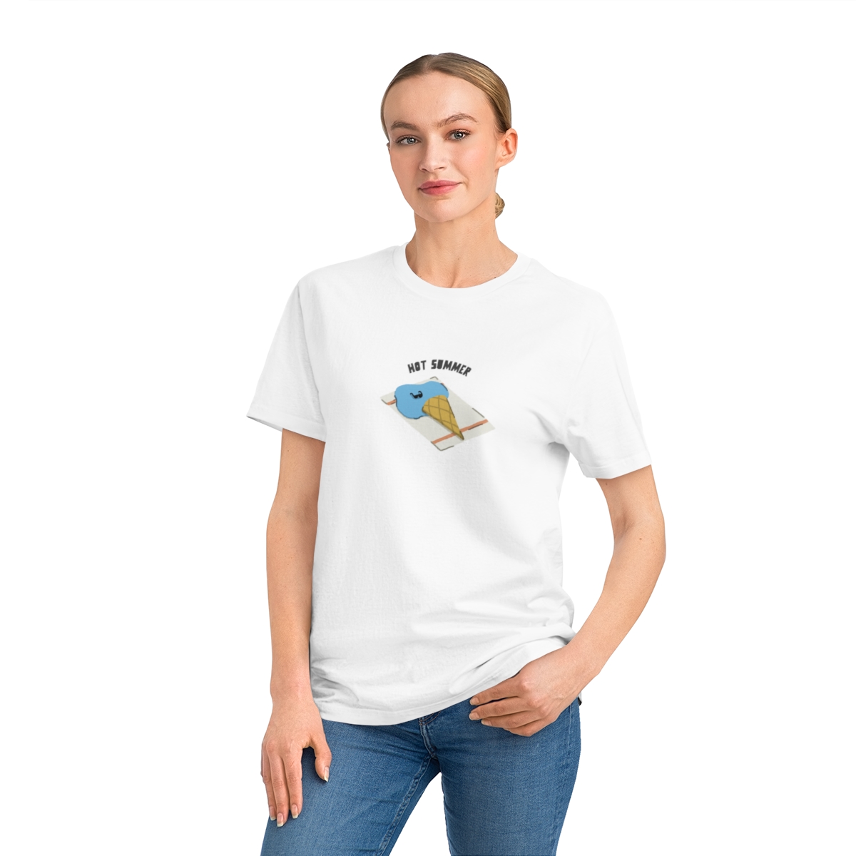 women's t shirt in organic cotton with hot summer ice cream 1750243388 56287